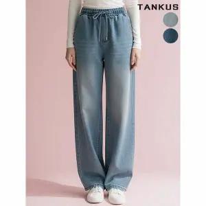 [하프클럽/탱커스]여성 캣워싱 와이드 밴딩 팬츠