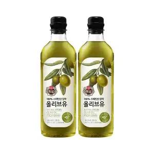 백설 압착올리브유 900ml, 2개