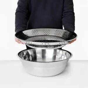 선학 국산 대형 스텐 다라이 채반 2종세트 (43+46) / 스텐304 김장 대야 믹싱볼 타공다라이