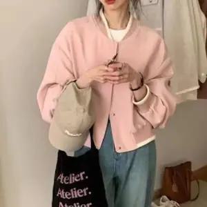 여성 크롭 점퍼 오버핏 캐주얼 블루종 항공 점퍼 간절기 바시티 재킷