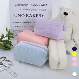 LM-0090 극세사 화장품 파스텔 파우치 이너백 휴대용파우치 퀼팅파우치 학생