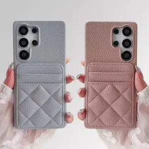 갤럭시 s26 s25 s24 s23 예쁜 다이아 퀄팅 카드지갑 가죽 케이스