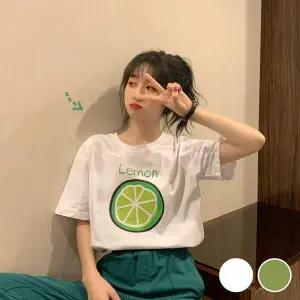 레몬 JN62NI86 프린팅 라운드 반팔 티셔츠 URD-534