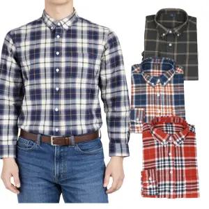 체크 무늬 남자 긴팔 카라 캐주얼 셔츠 남성 면 남방 옥스포드 봄 가을 간절기 타탄