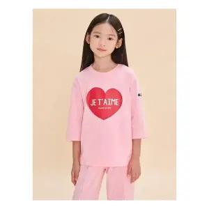 매장정품 [빈폴키즈]PARIS 아트웍 7부 티셔츠 라이트 핑크(BI4741U08Y) 245222