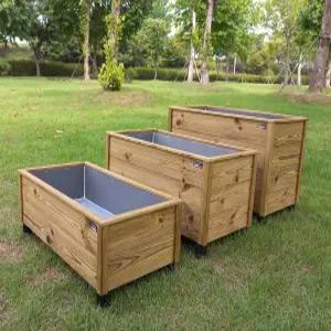 플랜트박스 방부목화분 텃밭상자 대형 직사각 옥상 베란다 야외 도로 조경 화분