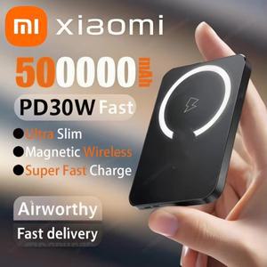 Xiaomi 마그네틱 50000mAh 대용량 보조베터리 Magsafe 120W 무선 고속 충전기 iPhone Samsung 용 휴대용 배
