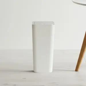 히키스 슬림 틈새 공간 사각 원터치 화이트 휴지통 10L/분리수거/싱크대/주방/욕실/가정용/업소용/청소/사