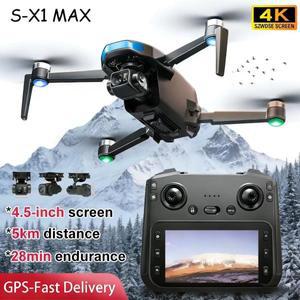 S-X1 MAX GPS 드론 전문가용 4K 카메라 3축 짐벌 항공 FPV 브러시리스 보안 드론 대형 화면 제어 쿼드콥터