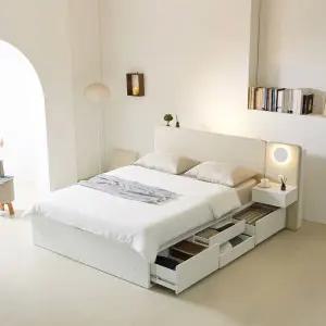 파로마 레가토 호텔식 LED 수납 침대프레임 Q/K + 협탁 1ea