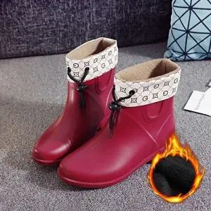 [엄지척]겨울 730RXA59 방한 여성 4컬러 탈부착 레인부츠 털기모 데일리