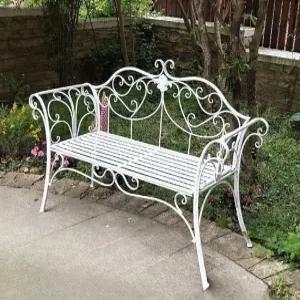 엔틱 철제 벤치 벤취 펜션 등받이 빈티지 2인용 정원 야외 의자 베란다 레저 북유럽