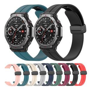 Huami Amazfit T-rex3 스마트 워치용 실리콘 손목 밴드, T-rex 3 액세서리 스트랩, 팔찌, 밴드 폴딩 마그네틱 버클
