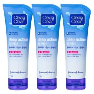 클린앤클리어 딥액션 블랙헤드 클린저 100g 3개