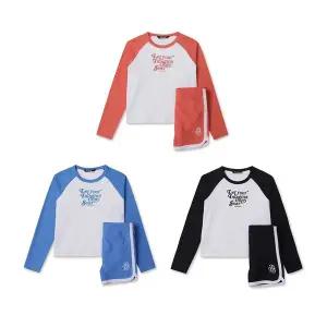 [블랙야크키즈](강남점)여아전용 긴팔티셔츠+반바지 래쉬가드 세트 [비키래글런래쉬가드세트2]
