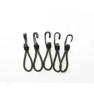 탄성 고무줄 고정 로프 15p 카키 텐트 타프 설치 스트레치 코드 야외 캠핑