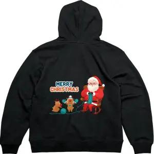 기모후드집업 뒷면 루돌프사슴 산타할범그림 다양한색상 전사이즈