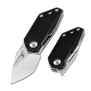 칸셉테 리오 미니 포켓 접이식 나이프 EDC 캠핑 접이식 나이프 1.56인치 새틴 M390 블레이드 포켓 EDC 나이프 블랙 스톤워시 티타늄 손잡이 데일리 캐리 K3044A1