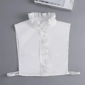 여성 레이스 차이나넥 코튼 페이크카라 이너 블라우스