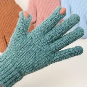 여자 626FMZ84 겨울 손가락 스마트 터치 보온 니트 장갑 코디