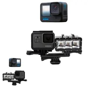 제이커 조명 카메라 액션캠 블랙 고프로 듀얼 마이크 호환 11 마운트 라이트 LED 거치대