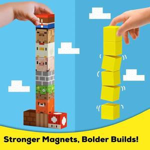 슈퍼 마그네틱 블록 장난감 (남아/여아 3세 이상) 마인크래프트 세계 만들기 자석 큐브 STEM 게임 감각 발