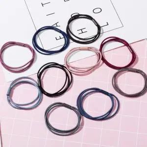 기본 데일리 무매듭 세줄 머리끈 여성 헤어 고무줄