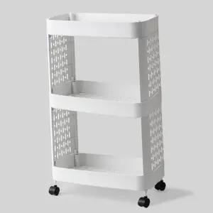 이동식 다용도 선반 바퀴 수납 플라스틱 이동식 틈새 선반 트롤리 욕실수납선반 욕실정리선반 욕실 3단