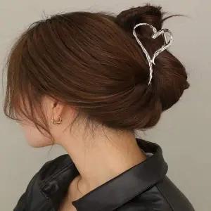 여자 304XIQ15 고급미 헤어핀 하트 은은광택 빅사이즈 집게핀