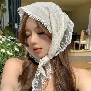 예쁜 레이스 쁘띠 두건 스카프 프릴 봄 코디 머플러
