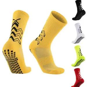 축구 스포츠 양말 두툼한 미끄럼 그립 논슬립 축구 양말 훈련 사이클 미드컷 두꺼운 신축성 통기성 에어