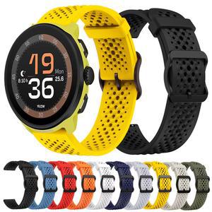 SUUNTO 9 PEAK PRO DLC/5 PEAK/RACE S/OCEAN/VERTICAL 스포츠 통기성 밴드 용 실리콘 손목 22mm RUN 시계 스트랩