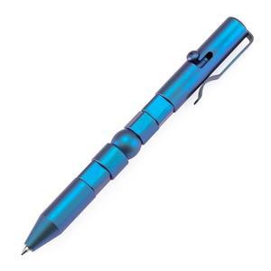 KANSEPT Scavenger Bolt 액션 전술 펜, 블루 양극산화 티타늄, 잭팟 바이브 패턴 바디 및 포켓 클립, EDC 비즈니스 비상 필기 컬렉션 볼펜 선물 상자 G013P3