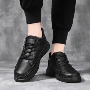 남성 블랙 키높이 통굽 겨울 기모 운동화 털스니커즈 bgm4+5UVD