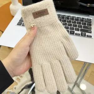 베이직 파스텔톤 여성용 화면터치 겨울장갑 QEj1+5tXb