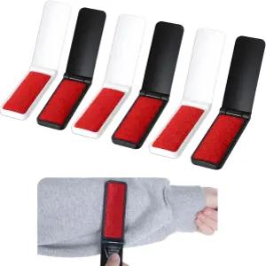 Ptwola 6팩 접이식 보푸라기 브러시 애완동물 털 제거기 휴대용 미니 의류 재사용 가능 카펫 코트 청소