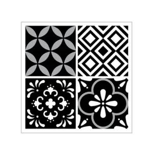 스티커 그래픽타일(4매) 모던블랙 CSGT-42