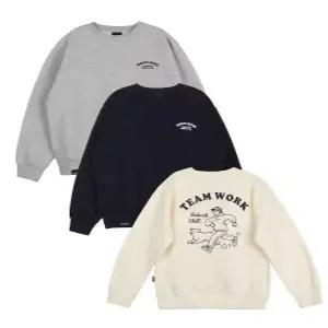 [매장정품} grooverhyme 유니) CP기모쭈리 - 팀웍 러닝 맨투맨 (세미오버핏) (3COLOR)