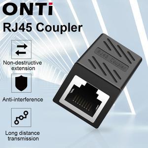 ONTI RJ45 커넥터 CAT7 5E 이더넷 어댑터 8P8C 케이블 네트워크 확장기 연장