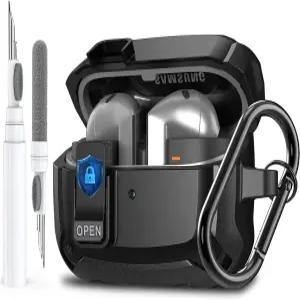 갤럭시 버즈 3 프로/3/3 FE 케이스 커버(보안 잠금 클립 포함) 충격 방지 삼성 3/3 프로 2024/3 2025