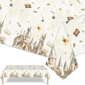 마법사 테이블보 마법 학교 플라스틱 테이블 마녀 빈티지 생일 용품 장식 파티 커버 부엉이