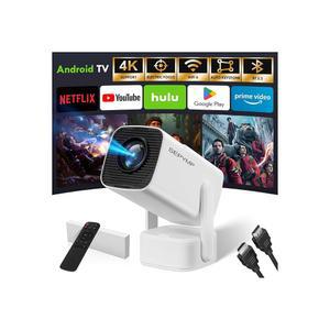 4K 1080P로 업그레이드된 미니 프로젝터 넷플릭스 내장 비디오 안드로이드 실외용 TV 13 침실 탑재된 휴대용 WIFI 호환 2025 블루투스 프로젝터 가능 STICK과 2가