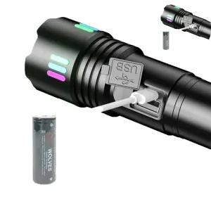 26650손전등 캠핑 써치 낚시 26650배터리 C타입충전 LED 줌 손전등