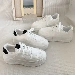 데일리 베이직 여성 레더 통굽 단화 스니커즈 LK6051