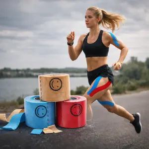 티에스 스마일 키네시오테이프 5cmx5m 1롤 베이지 블루 레드