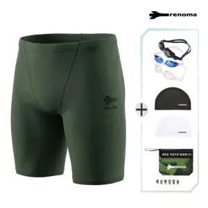 남성 매트 4부 실내 수영복 +수경 +수모 세트 MS2G804