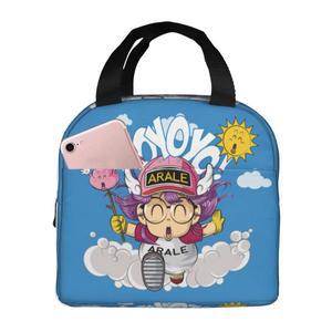 아라레 보온 도시락 가방 식사 용기 닥터 슬럼프 귀여운 로봇 80년대 토트 남녀 대학 야외용