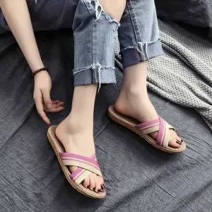 썸머 데일리 슈즈 린넨 거실화 실내화 바캉스 슬리퍼 mMt7+2wrq