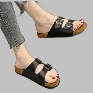 두버클 레더 남녀공용 슬리퍼 여름 데일리슈즈 커플룩