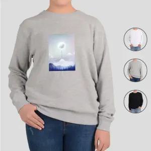 기모맨투맨 보름달 겨울 구름 숲 산 새 dIr4+9ruV